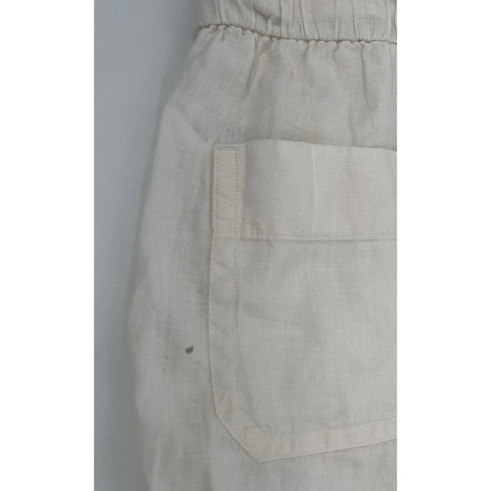 Everlane European Flax Linen Drawstring Pants Off White Pull On Womens Size XS